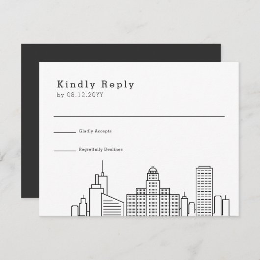 Mariage à Buffalo, New York | RSVP de la skyline s (Devant / Derrière)