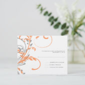 Mariage à deux fleurs orange et gris RSVP (Debout devant)