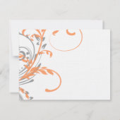 Mariage à deux fleurs orange et gris RSVP (Dos)