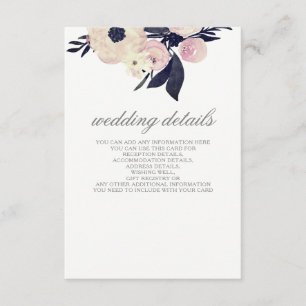 mariage à fleurs rose bleu Détails Cartes de ferme