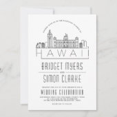 Mariage à Hawaii | Invitation Skyline stylisée (Devant)