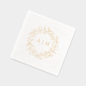 Mariage à huile d'or de couronne de monogramme Flo (Gauche)