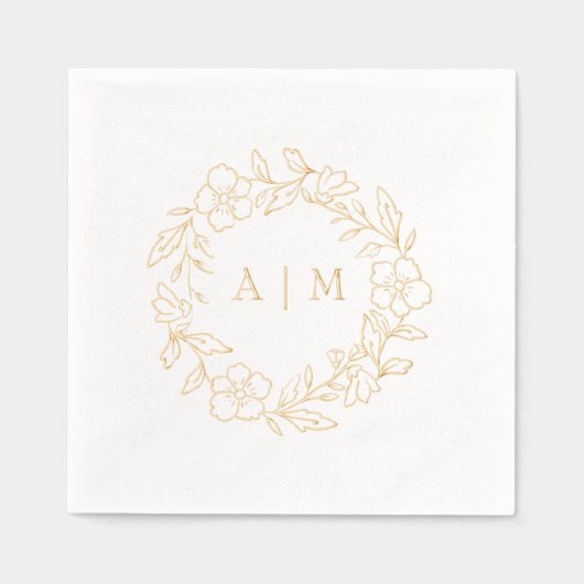 Mariage à huile d'or de couronne de monogramme Flo (Recto)