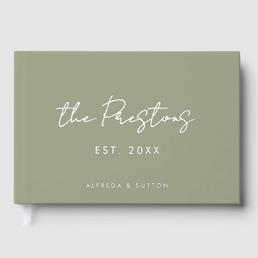 Mariage à huile moderne Sage vert et argent (Recto)