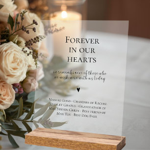 Mariage À jamais dans nos cœurs Mémorial