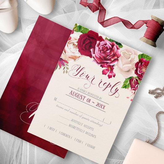Mariage à la Bourgogne/à la crème rose RSVP ID584