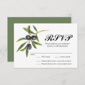 Mariage à la branche d'olivier peint RSVP (Devant / Derrière)