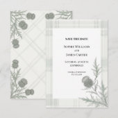 Mariage à la Chardon Monochrome Save The Date (Devant / Derrière)