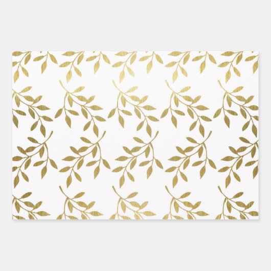 Mariage à la feuille botanique Or romantique (Devant 3)