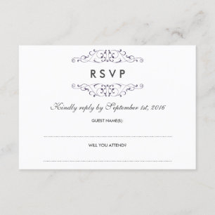 Mariage à la floraison violette antique RSVP