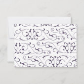 Mariage à la floraison violette antique RSVP (Dos)