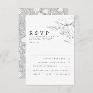 Mariage à la main des Fleurs sauvages RSVP