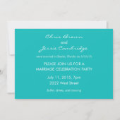 Mariage à la Plage Invitation de Fête de Mariage (Dos)