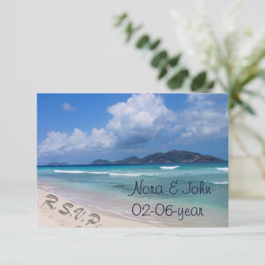 mariage à la plage RSVP standard 3,5 x 5 (Debout devant)