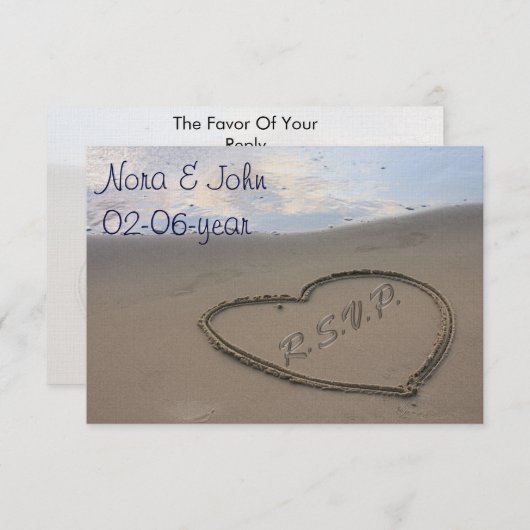 mariage à la plage RSVP standard 3,5 x 5 (Devant / Derrière)