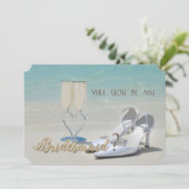 Mariage à la Plage,Verre,Talon Haut  Carte de Demo (Debout devant)