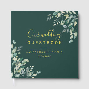 Mariage à l'aquarelle avec feuillage en écriture s