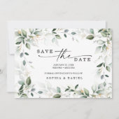 Mariage à l'aquarelle avec save the date en or et  (Devant)