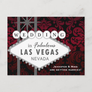 MARIAGE À LAS VEGAS Carte de faire-part à motifs d