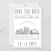 Mariage à Nashville | Horizon stylisé, carte de sa (Recto)