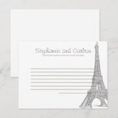 Mariage à Paris Carte de conseil écrite (Devant / Derrière)