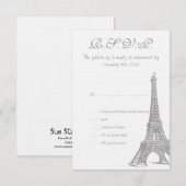 Mariage à Paris Carte RSVP (Devant / Derrière)