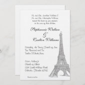 Mariage à Paris Invitation (Devant / Derrière)
