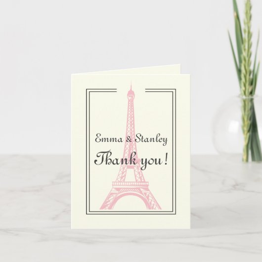 Mariage à Paris Tour Eiffel rose ivory Merci (Devant)