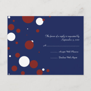 Mariage à point rouge, blanc et bleu Polka RSVP