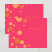 Mariage à points de Polka orange et rose RSVP (Devant / Derrière)