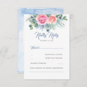 Mariage à quartz bleu et rose Dusty RSVP (Devant / Derrière)