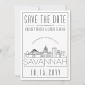 Mariage à Savannah | Faire-part stylisé de la date (Devant)