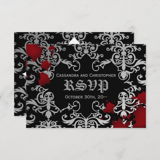 Mariage à thème Halloween vampire RSVP (Devant / Derrière)