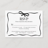MARIAGE À THÈME Noir Fantaisiste Menu RSVP (Devant)