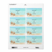 Mariage à thème plage Favoriser les Étiquettes (Feuille entière)