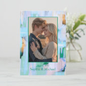 Mariage Abstrait coloré Carte de remerciements ble (Debout devant)