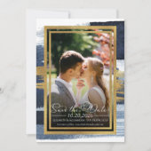 Mariage Abstrait Enregistrer la date Invitations | (Devant)