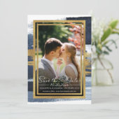 Mariage Abstrait Enregistrer la date Invitations | (Debout devant)