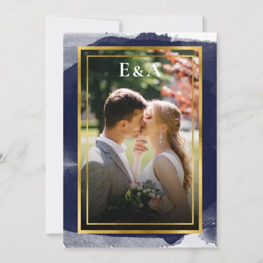 Mariage Abstrait Enregistrer la date Invitations | (Dos)