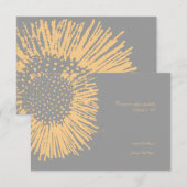 Mariage Abstrait jaune et gris RSVP (Devant / Derrière)
