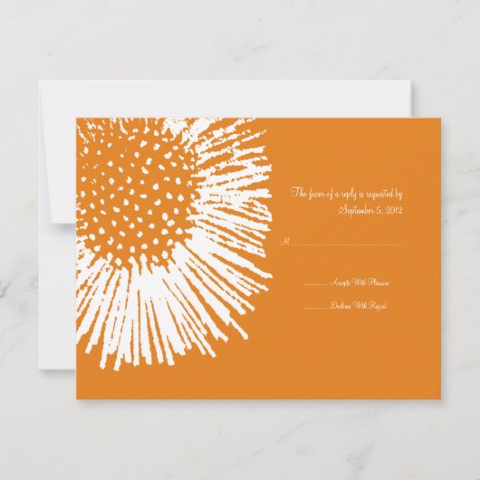 Mariage Abstrait orange et blanc RSVP (Devant)