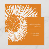 Mariage Abstrait orange et blanc RSVP (Devant / Derrière)