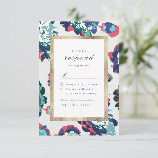 Mariage abstrait vert classique moderne RSVP (Debout devant)