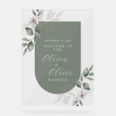 Mariage acrylique moderne signe de bienvenue (Recto)