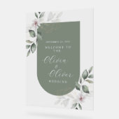 Mariage acrylique moderne signe de bienvenue (Angle)