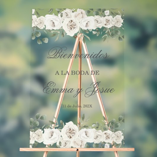 Mariage acrylique Mot de bienvenue en espagnol (Neutre)