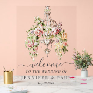 Mariage acrylique personnalisé avec lustre floral