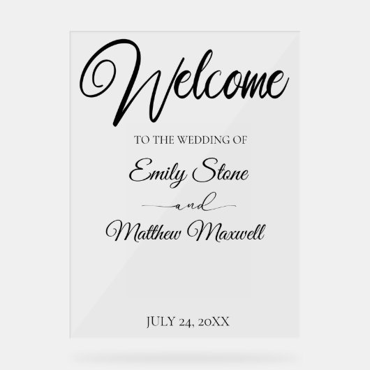 Mariage acrylique transparent simple (Recto)