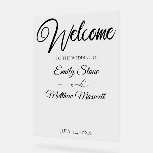 Mariage acrylique transparent simple (Angle)