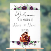 Mariage acrylique violet floral (Neutre)